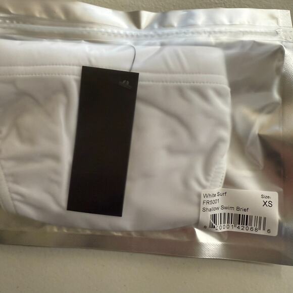 Todd Sanfield Swim Brief Men's XS White Surf Shallow Solid Minimal NEW - Picture 4 of 5